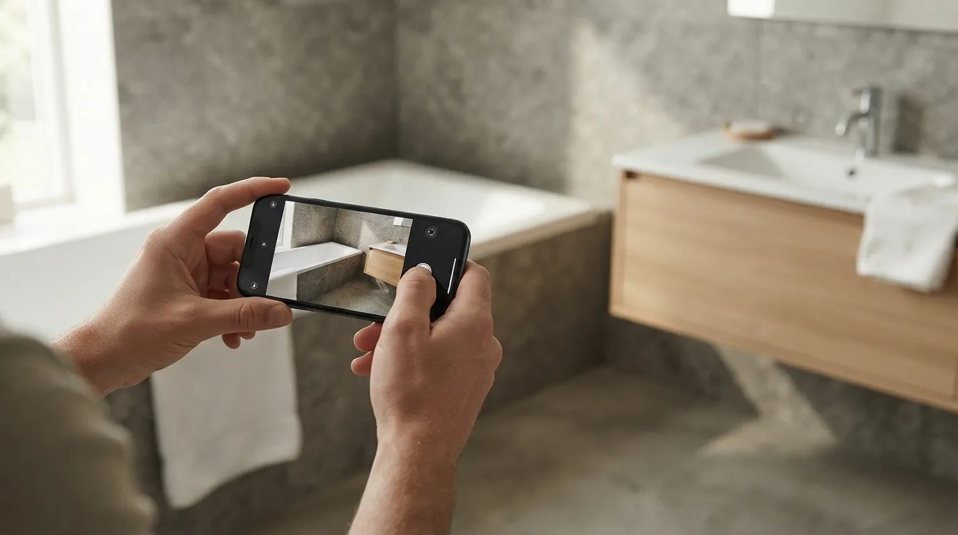 "Yapay zeka ile banyo tasarımına nasıl başlanır?" bölümü için illüstrasyon