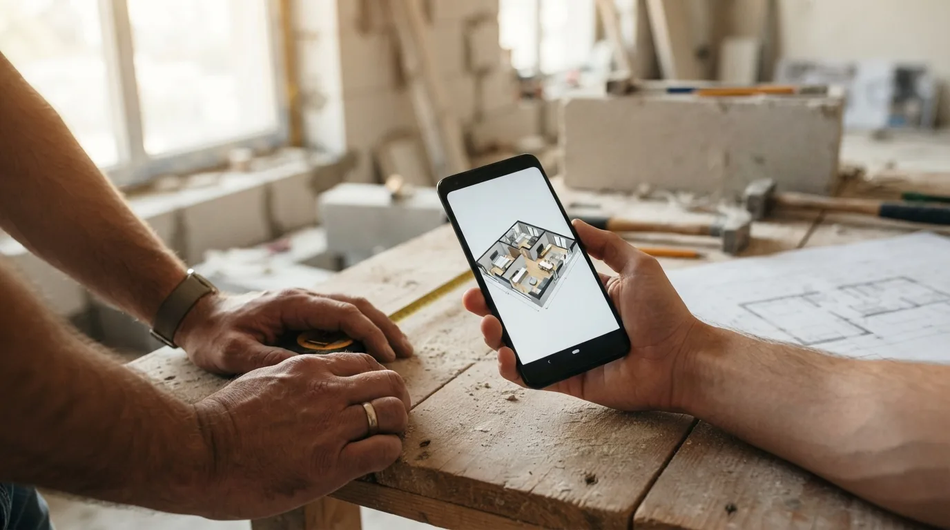 Ilustração da seção "Como compartilhar o projeto 3D e usar a visualização para avançar com a obra ou a compra?"